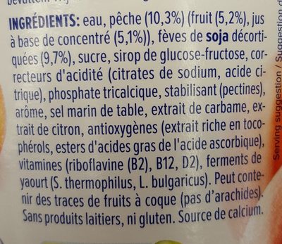Alpro Peche - Ingrediënten - fr