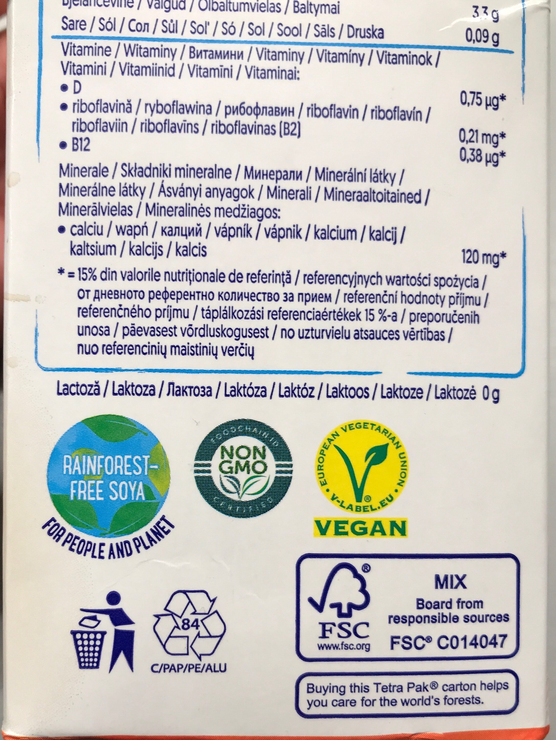 Soya Unsweetened - Recycling instructions and/or packaging information