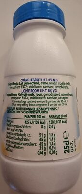 Crème légère Balade So light - Nutrition facts - fr