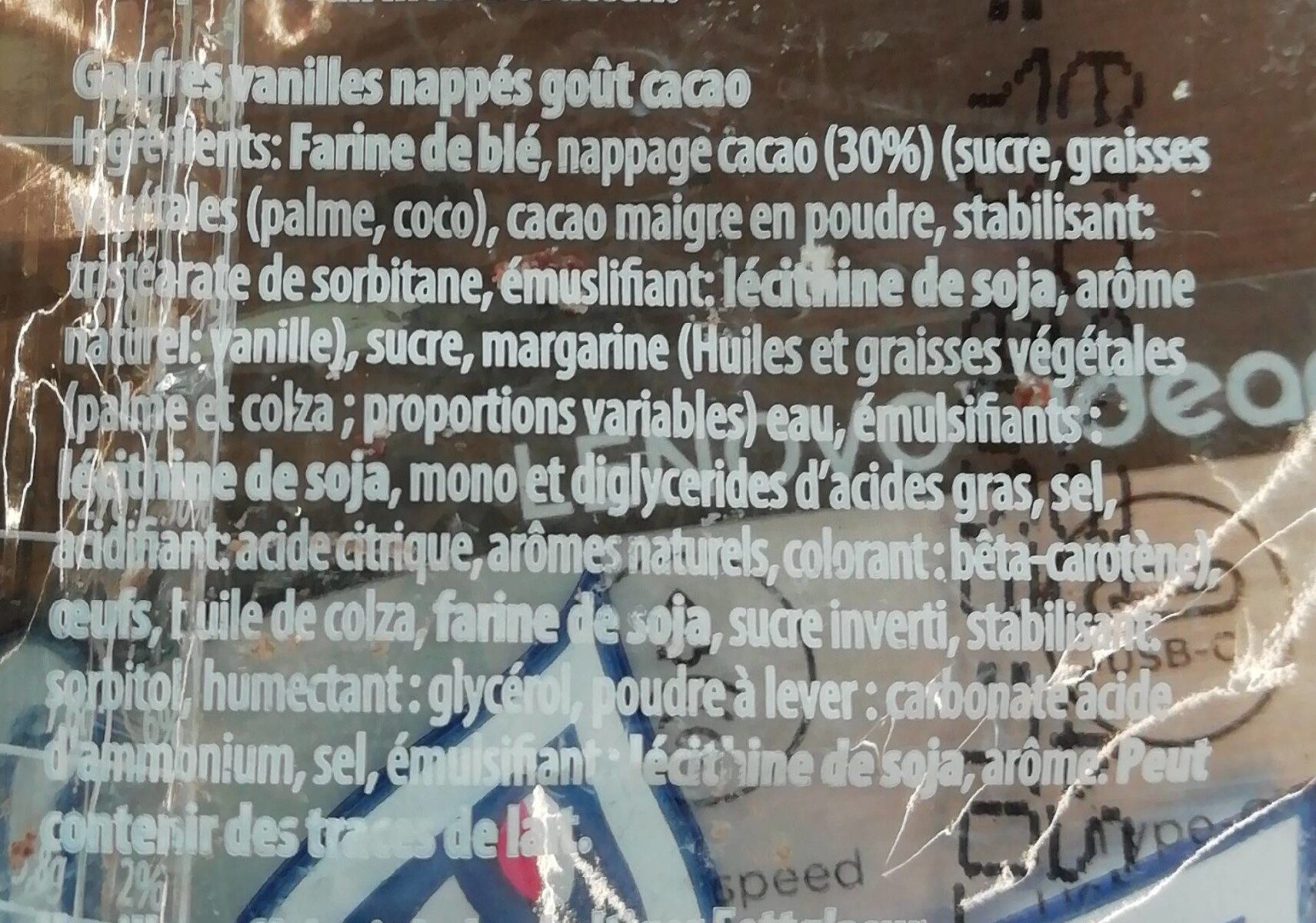 Gauffre au chocolat - Ingredients - fr