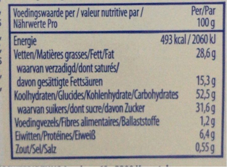 Gaufres molles avec fourrage au foit noisettes - Nutrition facts - fr