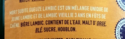Gueuze Lambic - Ingredients - fr