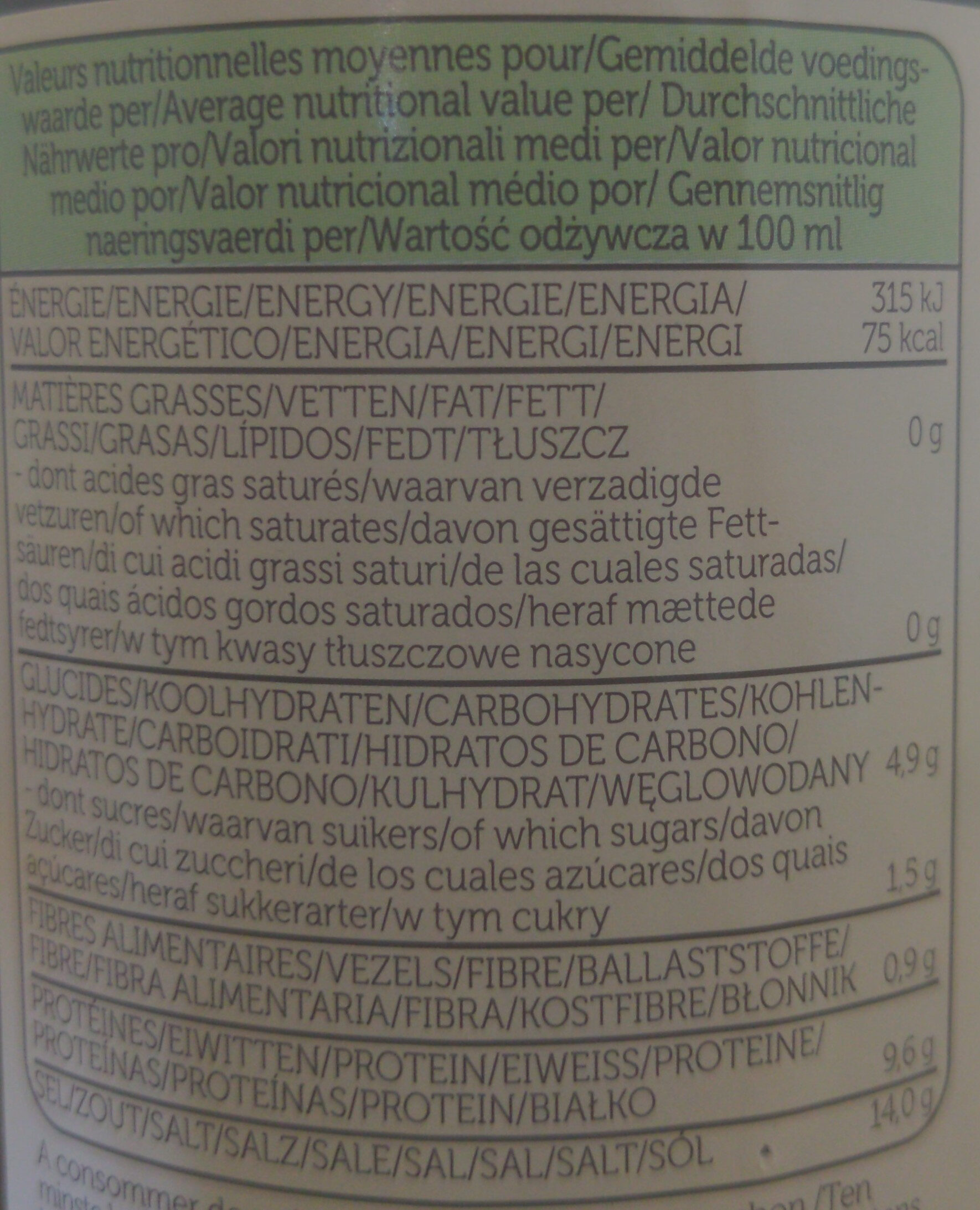 Sauce de soja shoyu mild - Nutrition facts