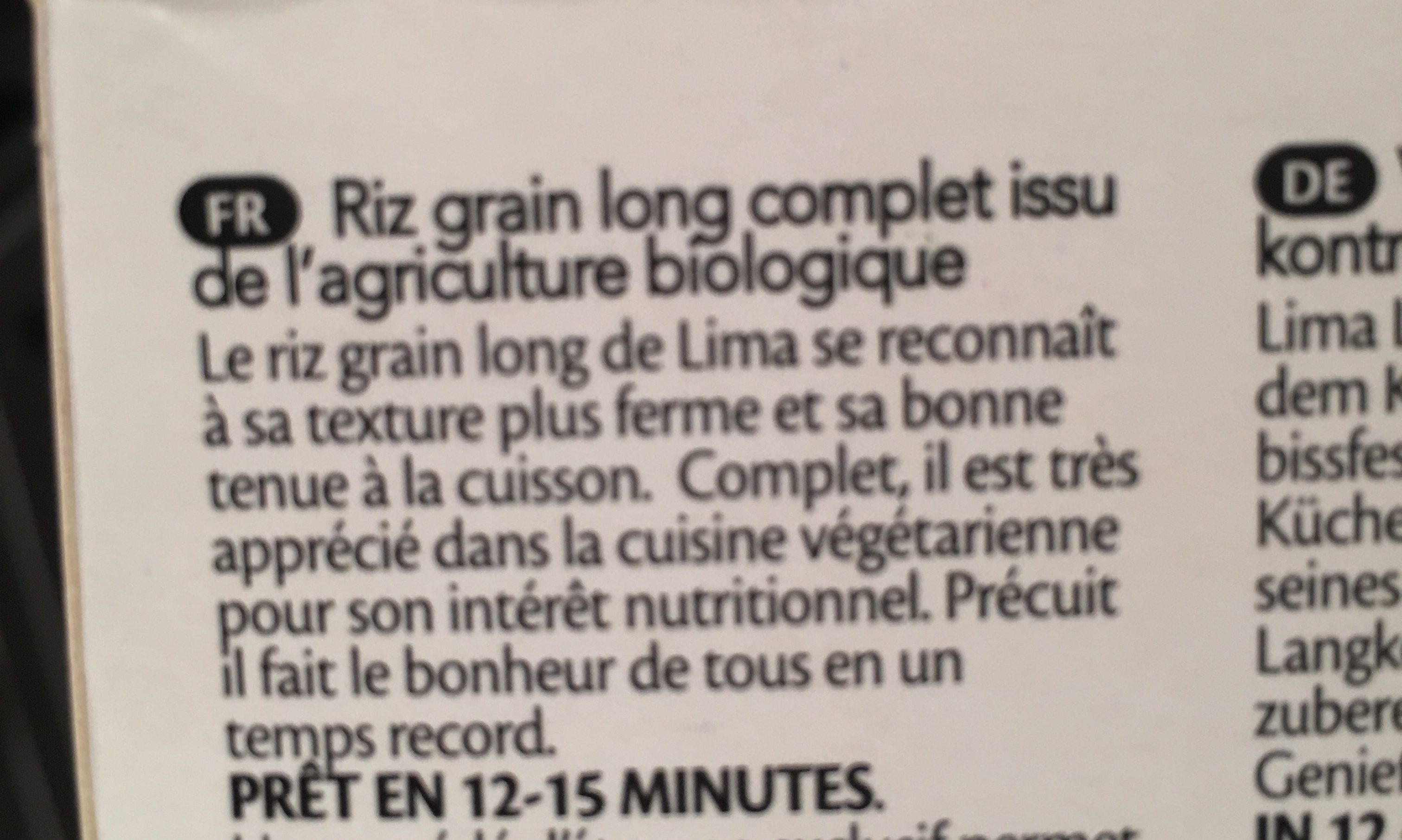 Long Grain Rice - Ingrédients