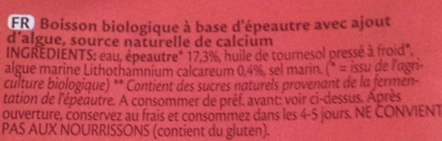 Épeautre calcium - Ingrediënten - fr