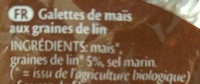 Galettes De Maïs Fines Aux Graines De Lin Biologique 150G - Ingrediënten - fr