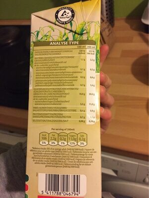 Boisson Au Millet Nature Bio - Tableau nutritionnel