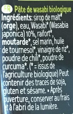 Wasabi Vegan - Ingredients - fr