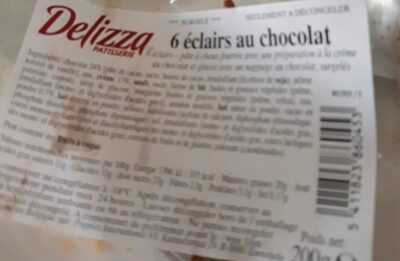 6 éclairs Au Chocolat Delizza Pâtisserie 200 G - Nutrition facts - fr