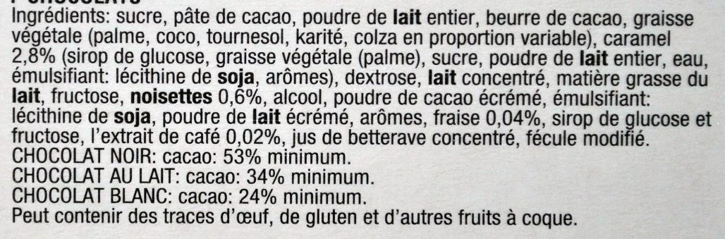 Les Chocolats Belges - Ingredients - fr