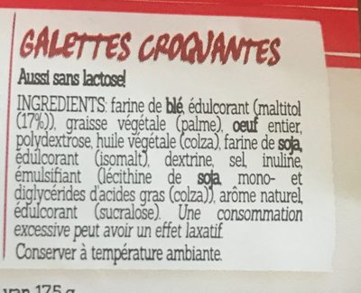 Galettes croquantes - Ingredients - fr