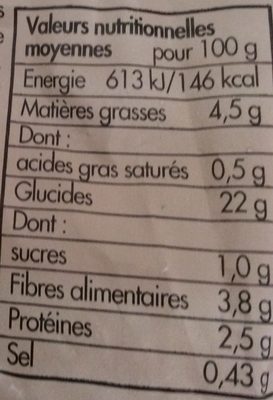 Frites au Four Coupe Allumette - Nutrition facts - fr