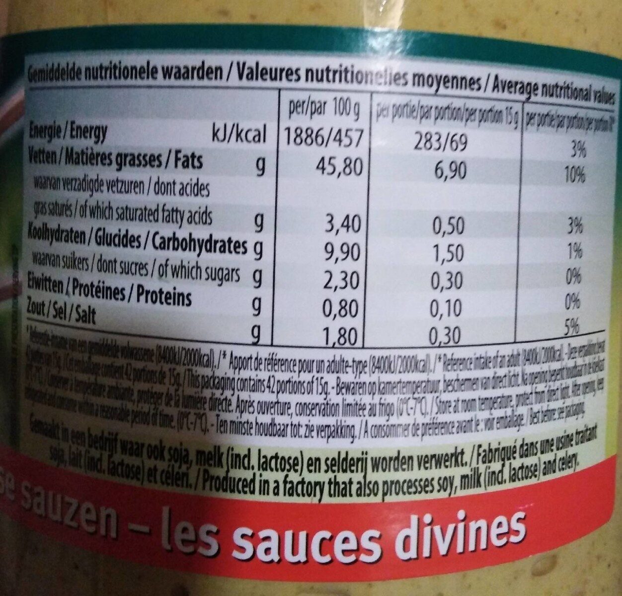 Sauce Curry - Nutrition facts - fr