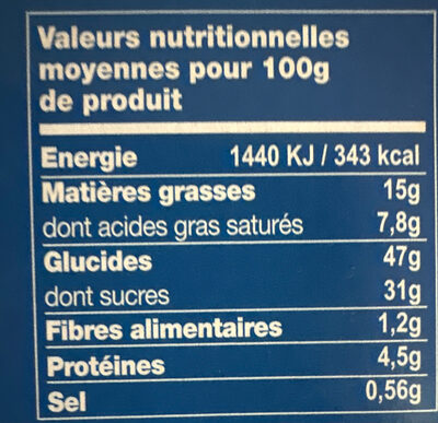 Cheesecakes Oreo - Nutrition facts - fr
