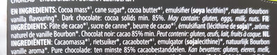 Chocolat CACHET - Ingrédients