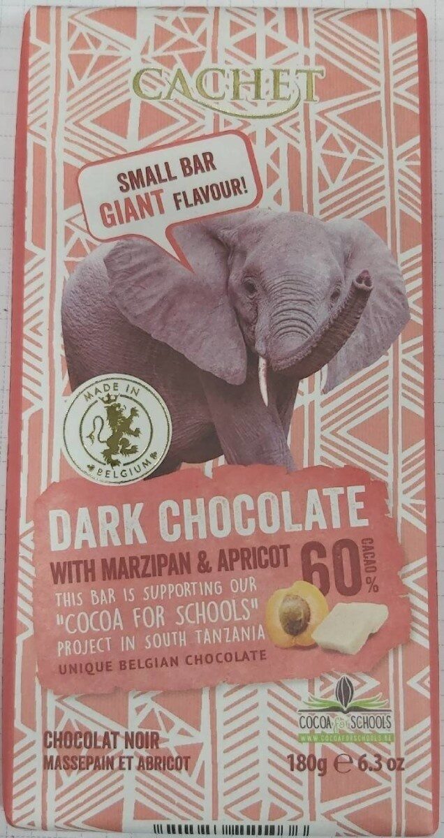 Dark Chocolate with marzipan & apricot 60% cacao - Produit