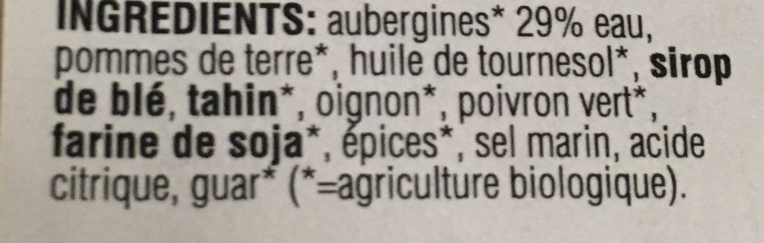 Aubergines grilees au tahin - Ingrediënten - fr