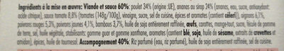 Poulet aigre-doux et riz parfumé - Ingredients - fr