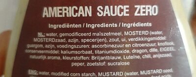 American sauce zero - Ingredients