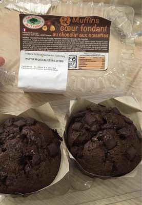 2 muffins Cœur Fondant au Chocolat aux Noisettes - Product - fr