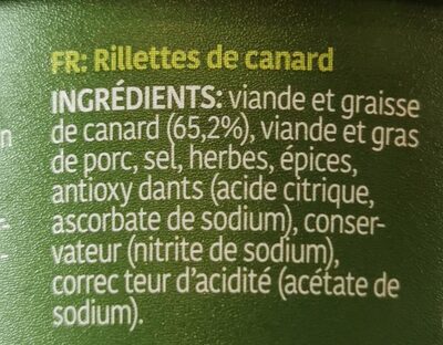 Finest rillettes eend - Ingrediënten - fr