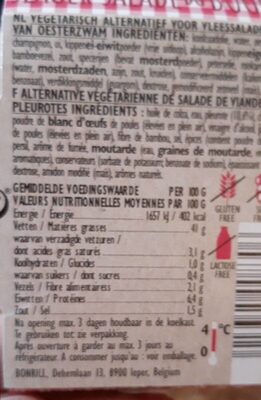 Salade du boucher - Valori nutrizionali - fr