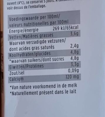 Holle Beek Hoeve (lait entier) - Nutrition facts - fr