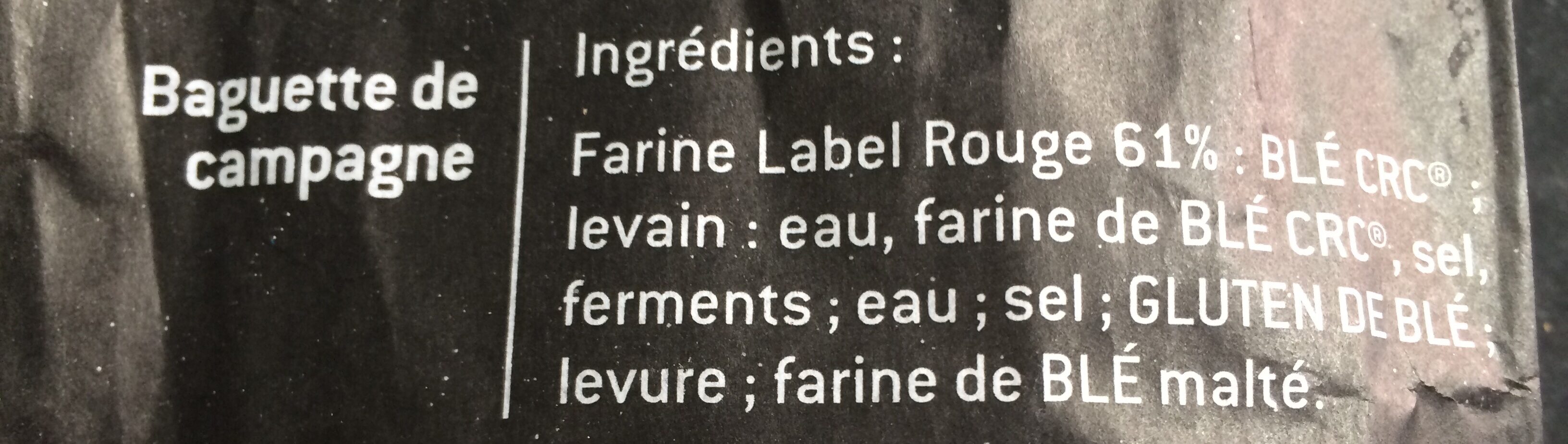Baguette Pérènes Campagne - Ingrédients