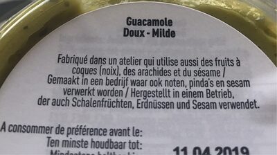 Guacamole doux - Ingrediënten - fr