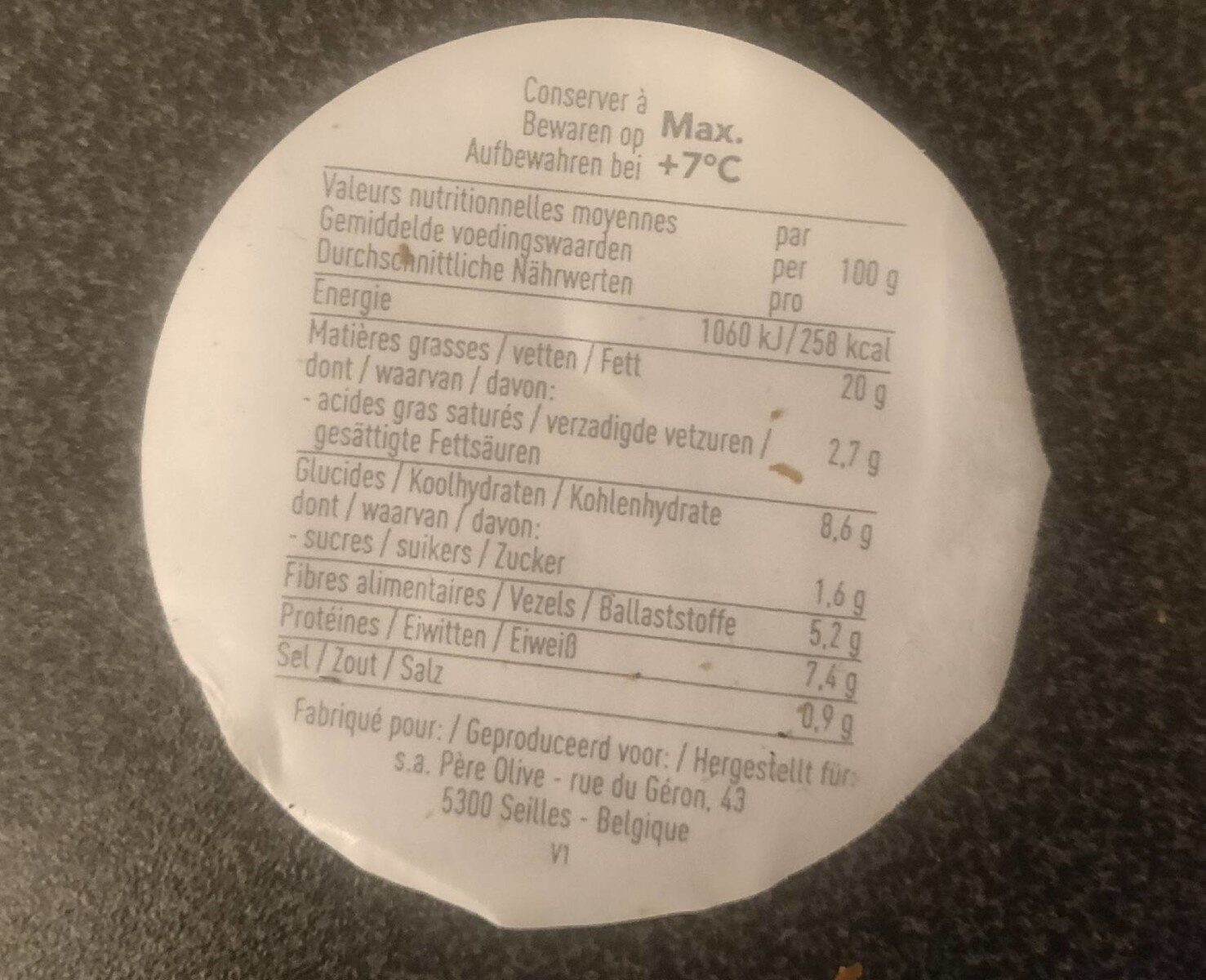 Hummus piquant - Voedingswaarden - fr
