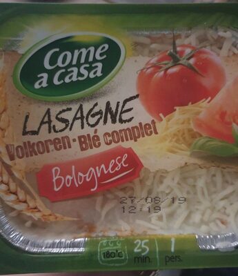 Lasagne Bolognese volkoren - Product