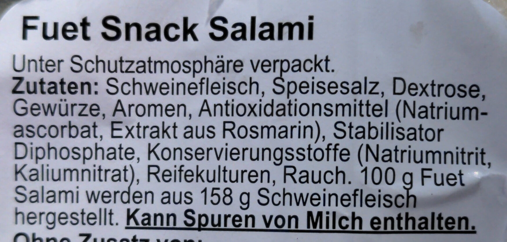 Fuet Snack Salami - Ingredients - de
