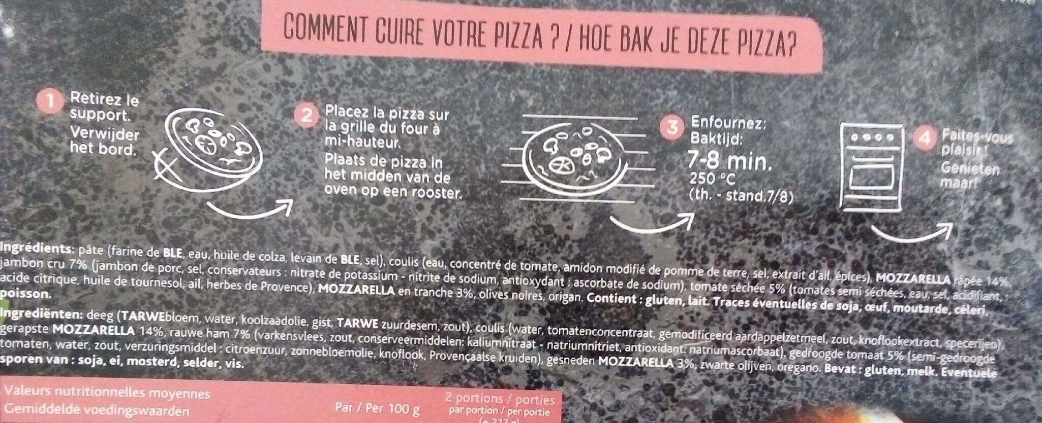 Pizza jambon cru - Ingrédients