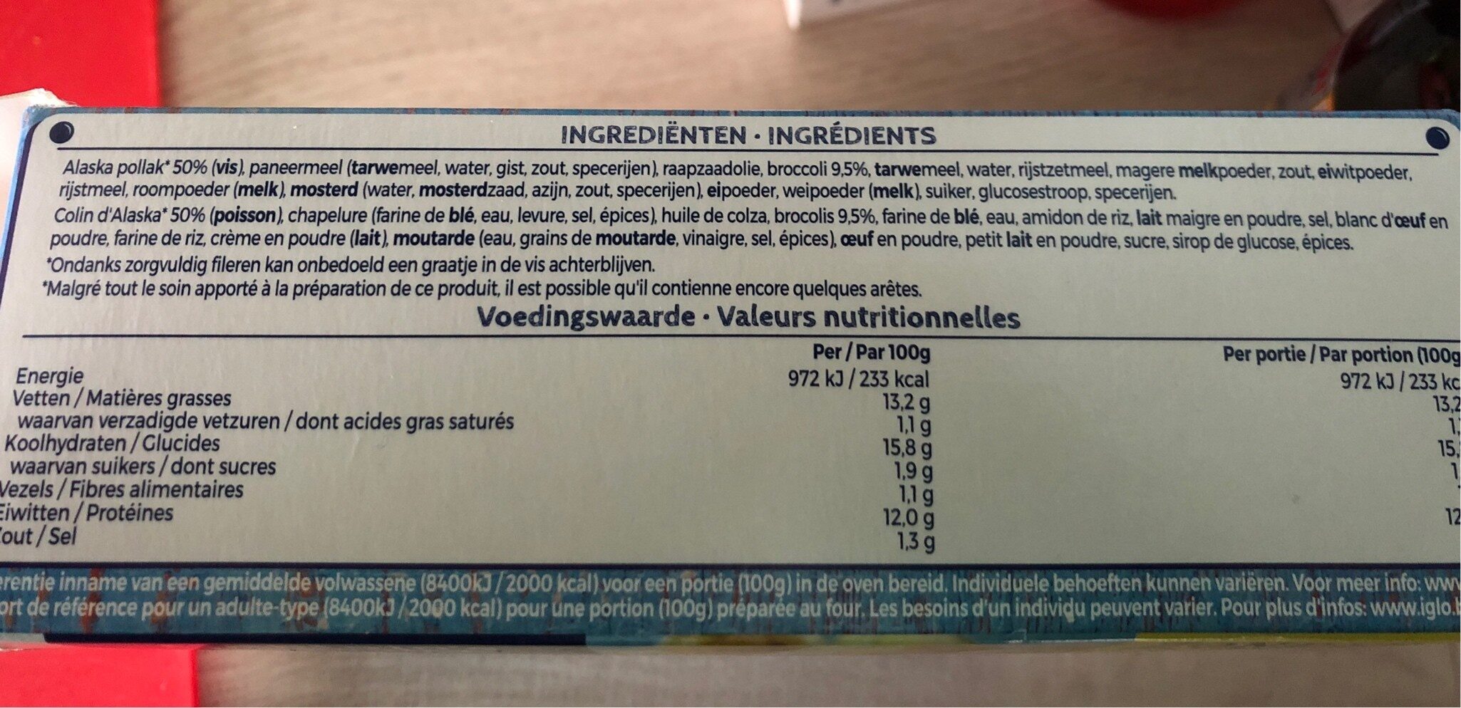 Iglo kombinos brocoli - Ingrediënten - fr