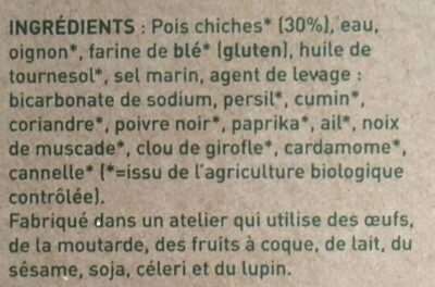 Falafel Traditional Bio - Ingrediënten - fr