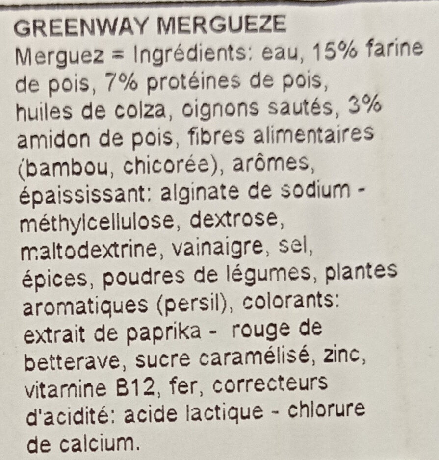 Merguez - Ingredients - fr