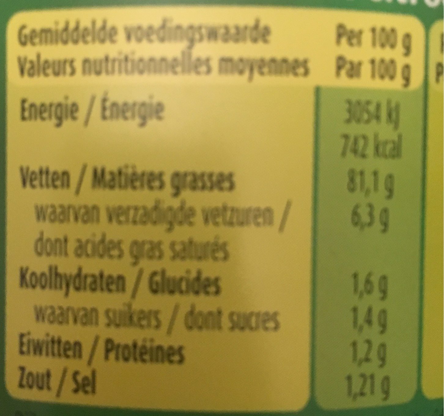 Mayo Citron - Voedingswaarden - fr