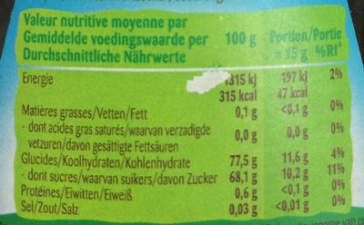 Sirop de Liège - Nutrition facts - fr