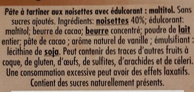 Pâte à tartiner Noisette Demaret - Ingrediënten - fr