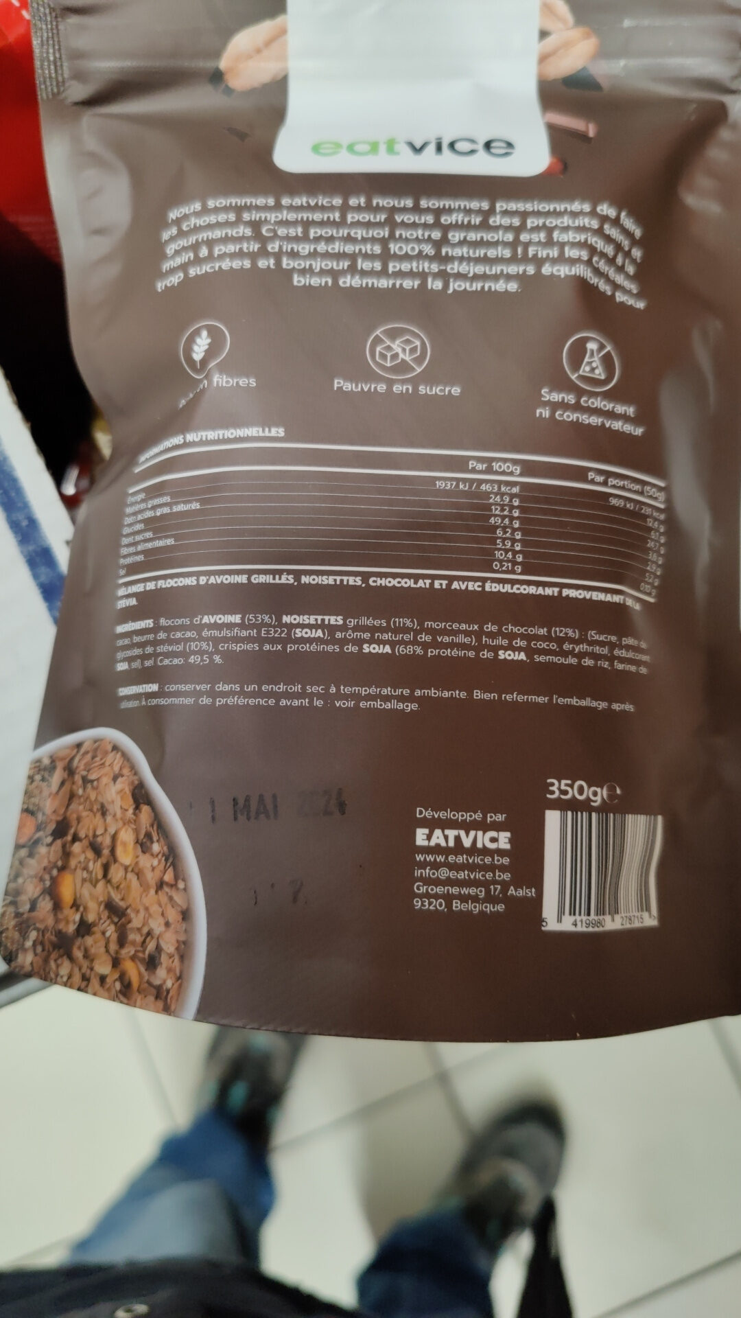 Granola chocolat noisettes - Ingrediënten - fr