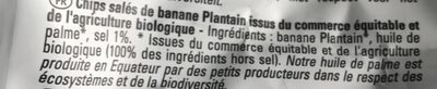 Ethiquable Bananen Chips Salzig (2,34 Eur / 100 G) - Ingrediënten - fr