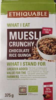 Muesli crunchy chocolate rice quinoa - Produit - nl