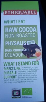 Raw cocoa non-roasted Physalis Dark chocolate - Product - fr