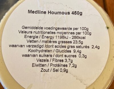 Make Hummus not war - Tableau nutritionnel
