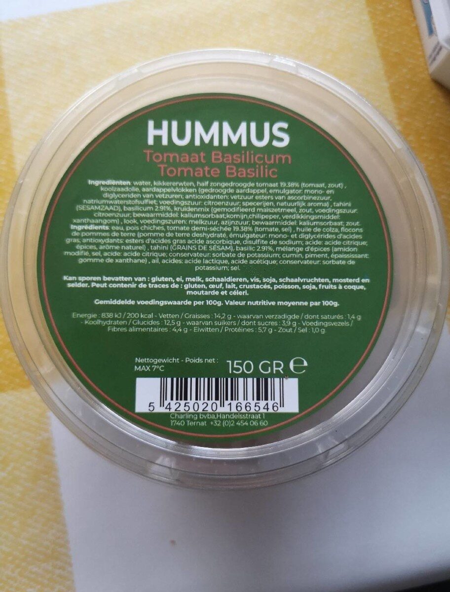 Hummus Tomate Basilic - Product - fr