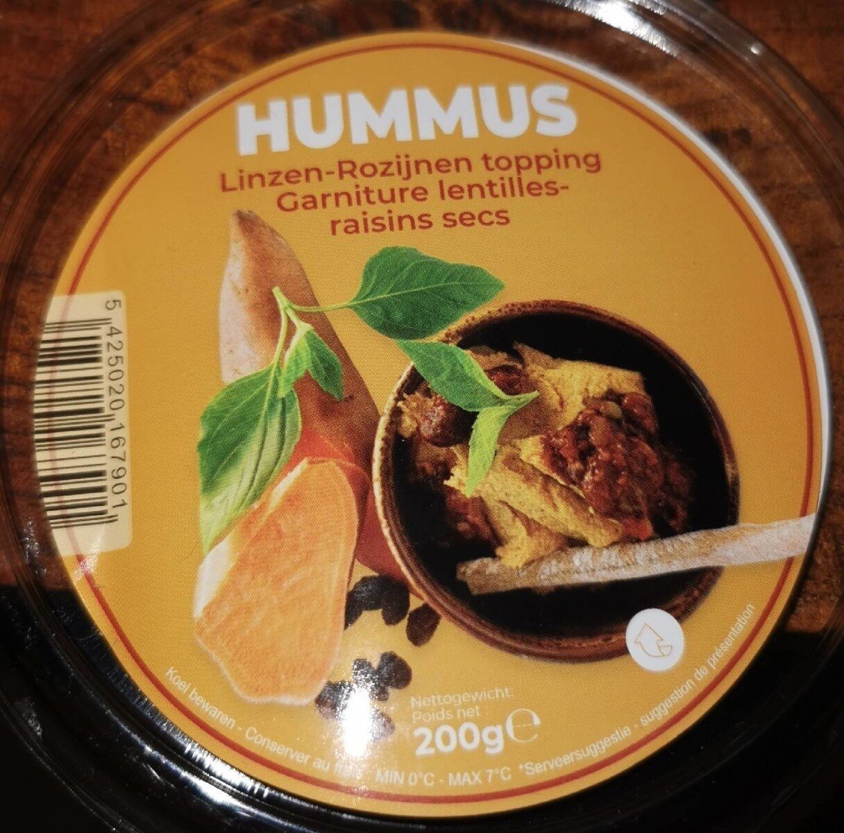 Hummus lentilles raisins secs - Produit