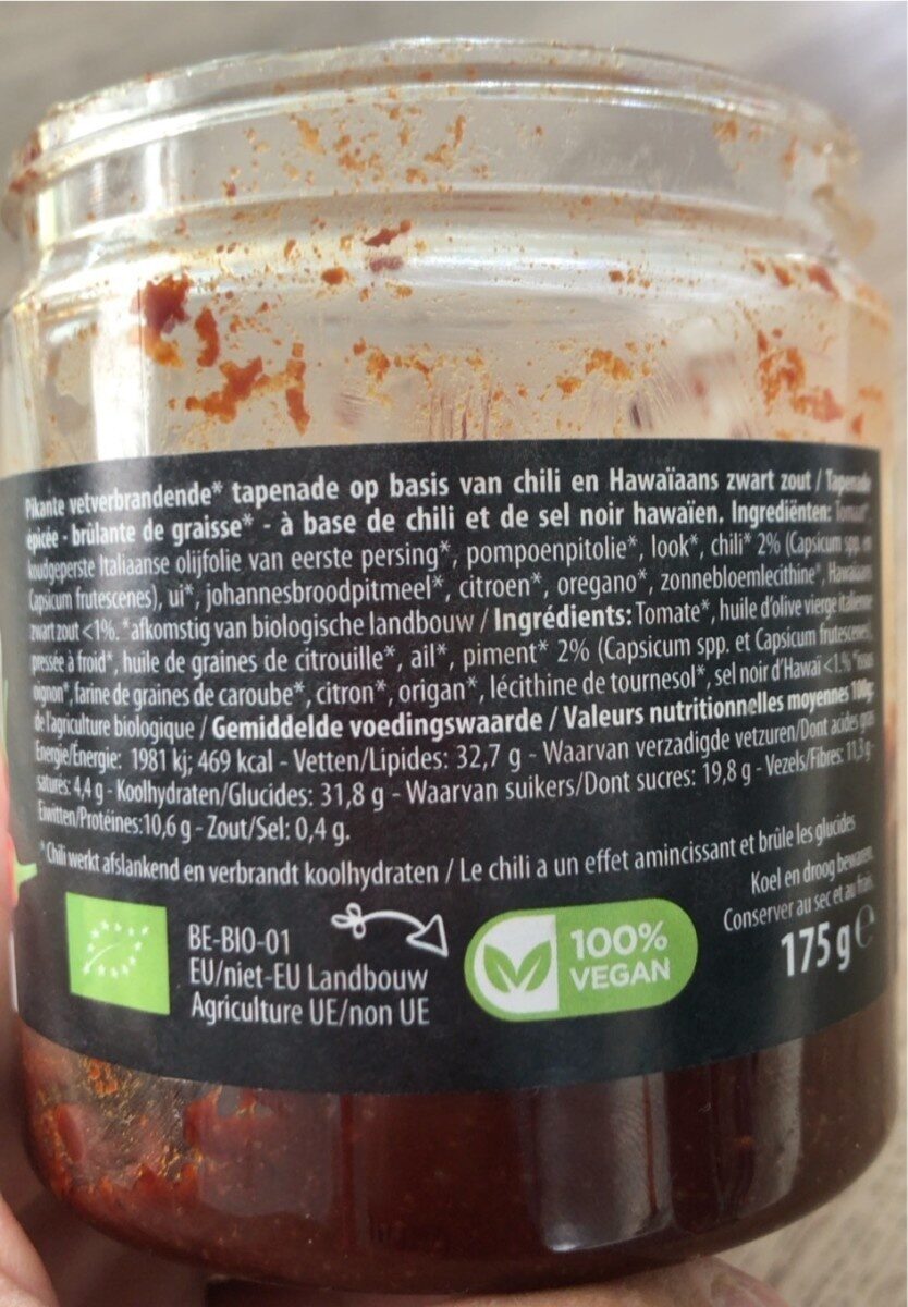 Super chili spread - Tableau nutritionnel