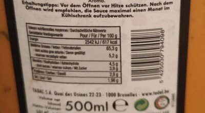 Sauce Andalouse - Nutrition facts