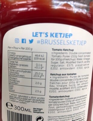 Ketchup - Voedingswaarden - fr