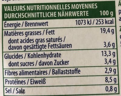 Ail & Fines Herbes - Alternative végétale au fromage à tartiner, à base de noix de cajou - Nährwertangaben